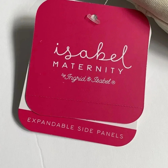 Isabel Maternity midi shorts, cream, Expandable panels, maternity size 4 NWT - Picture 3 of 8